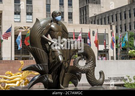 L'humanité la figure de jeune fille (et des jeunes), Rockefeller Center, New York City Banque D'Images