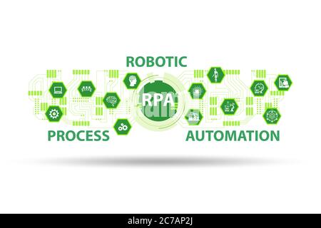 Illustration de la RPA - automatisation de processus robotisé Banque D'Images
