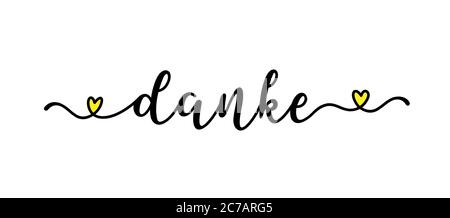 Citation de DANKE esquissée à la main en allemand comme annonce, bannière web. Traduit Merci. Lettrage pour bannière, en-tête, carte, affiche, circulaire Illustration de Vecteur