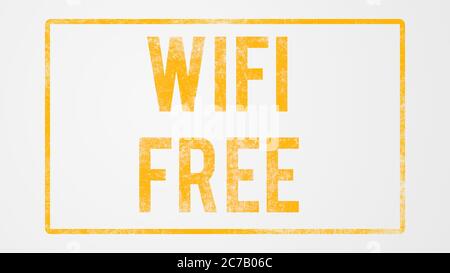 illustration de mot grunge wifi gratuit pour page d'arrivée, site web, affiche, bannière, prospectus, arrière-plan, carte cadeau, coupon, étiquette, promotion de vente, boutique Banque D'Images