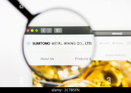 Los Angeles, Californie, Etats-Unis - 10 mars 2019 : éditorial illustratif, page d'accueil du site Web de Sumitomo Metal Mining. Logo Sumitomo Metal Mining visible sur Banque D'Images