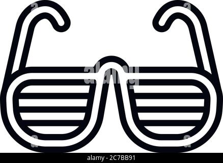 Icône lunettes hiphop. Contour hiphop lunettes icône vectorielle pour la conception de Web isolée sur fond blanc Illustration de Vecteur