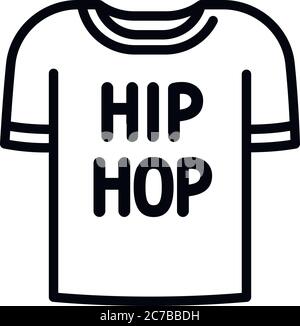 Icône de t-shirt hiphop. Contour hiphop tshirt vecteur icône pour le web design isolé sur fond blanc Illustration de Vecteur