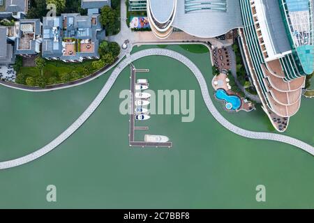 Vue sur les yachts au bord du lac. Photo à Suzhou, Chine. Banque D'Images