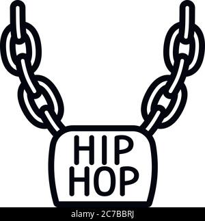 Icône collier hiphop. Contour hiphop collier vecteur icône pour le web design isolé sur fond blanc Illustration de Vecteur