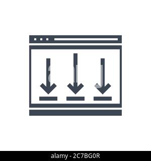 Icône de glyphe vectoriel de la page d'arrivée Illustration de Vecteur