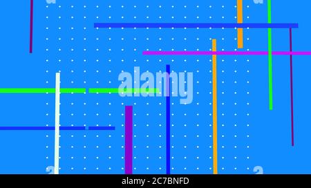 lignes colorées sur fond bleu Banque D'Images