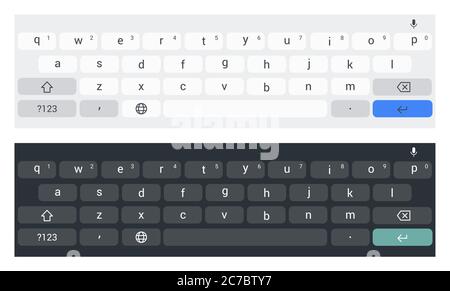 Modèle de clavier mobile horizontal Vector blanc et foncé Illustration de Vecteur
