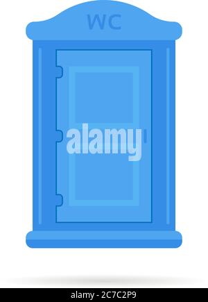 icône de toilette portable simple bleue Illustration de Vecteur