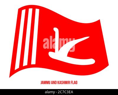 Jammu-et-Cachemire Drapeaux Vector Illustration sur fond blanc. Drapeau officiel de l'état de l'Inde. Illustration de Vecteur