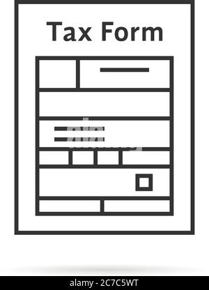 icône de formulaire de taxe en ligne fine avec ombre Illustration de Vecteur