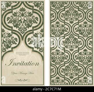 Jeu de modèles de carte de vœux, d'invitation et de bannière publicitaire, brochure avec espace pour le texte. Invitation vintage. Carte de visite. Dessiné à la main. Vecteur Illustration de Vecteur