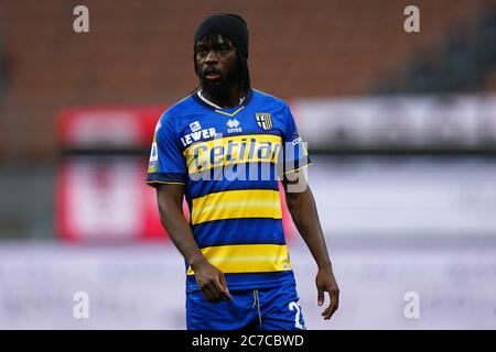 Milan (Italie). 15 juillet 2020. Italien série A. AC Milan vs Parme Calcio . Gervinho de Parme Calcio . Banque D'Images