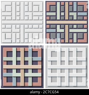 Fond géométrique moderne découpé en papier vectoriel Illustration de Vecteur