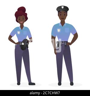 Les policiers se coupent en uniforme debout ensemble illustration vectorielle Illustration de Vecteur