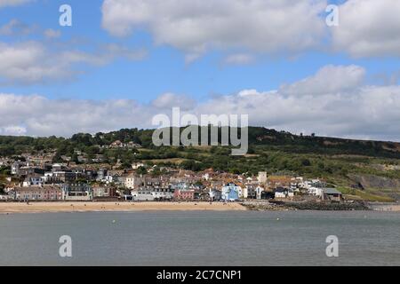 Lyme Regis front de mer vu de Cobb, Dorset, Angleterre, Grande-Bretagne, Royaume-Uni, Royaume-Uni, Europe Banque D'Images