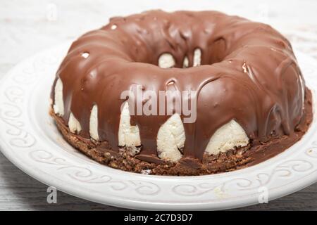 Gâteau au chocolat et à la noix de coco Banque D'Images