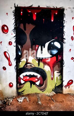 Graffiti. Horreur Banque D'Images