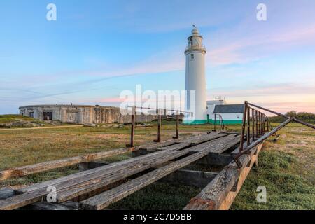 Hurst Point Lighthouse, Solent, Hampshire, England, UK Banque D'Images