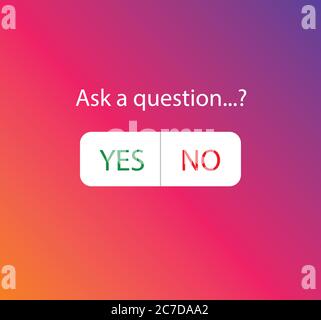 Posez-moi des questions insta gram autocollant de médias sociaux, icône de modèle, interface utilisateur question bouton histoires vecteur de médias sociaux conception.Oui ou non Illustration de Vecteur