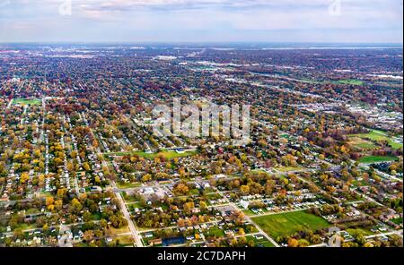 Région de banlieue près de Detroit, USA Banque D'Images