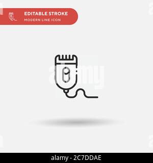 Icône vecteur simple de l'épilateur. Modèle de conception de symbole d'illustration pour l'élément d'interface utilisateur Web mobile. Pictogramme moderne de couleur parfaite sur contour modifiable. Epilato Illustration de Vecteur