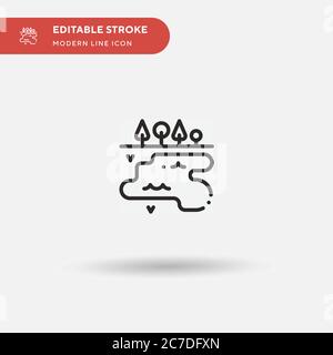 Icône vecteur simple lac. Modèle de conception de symbole d'illustration pour l'élément d'interface utilisateur Web mobile. Pictogramme moderne de couleur parfaite sur contour modifiable. Icônes du lac Illustration de Vecteur