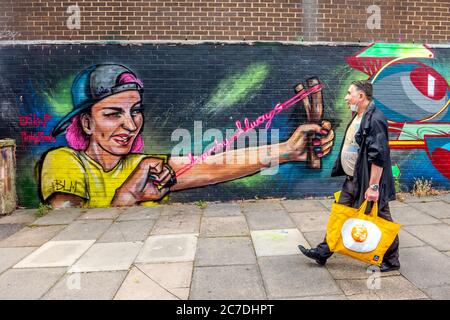 Brighton UK 16 juillet 2020: Street art in Brighton City centre crédit: Andrew Hasson/Alay Live News Banque D'Images