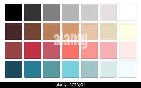 Concept de palette colorée. Guide de couleur vectorielle rose et bleu. Dégradé de couleurs. Ensemble de couleurs graphiques Flat Collection Illustration de Vecteur