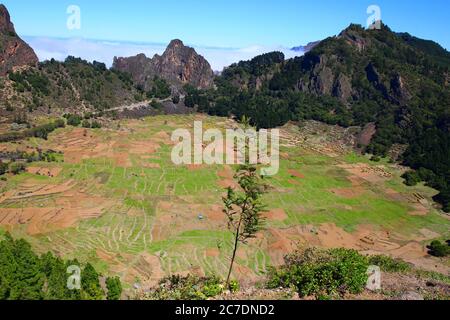 Volcan éteint de Cova, Santo Antao, Cap-Vert Banque D'Images