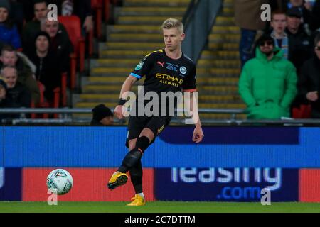 1er mars 2020, Wembley Stadium, Londres, Angleterre; finale de la coupe Carabao, Aston Villa v Manchester City : Oleksandr Zinchenko (11) de Manchester City pendant le match Banque D'Images