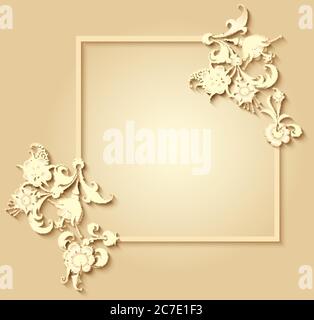 Bordure vintage à motif fleuri dessiné à la main Illustration de Vecteur