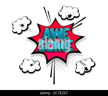 Texte de bande dessinée impressionnant de la parole bulle pop art style Illustration de Vecteur