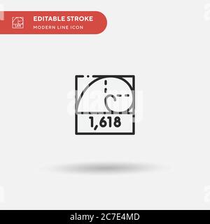 Icône de vecteur simple Fibonacci. Modèle de conception de symbole d'illustration pour l'élément d'interface utilisateur Web mobile. Pictogramme moderne de couleur parfaite sur contour modifiable. Fibona Illustration de Vecteur