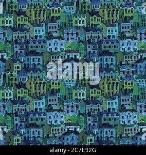 Le dessin vectoriel à la main contient un motif sans couture. Illustration de Vecteur