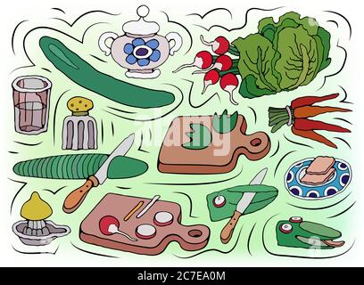 Illustration vectorielle de la cuisson à domicile Illustration de Vecteur