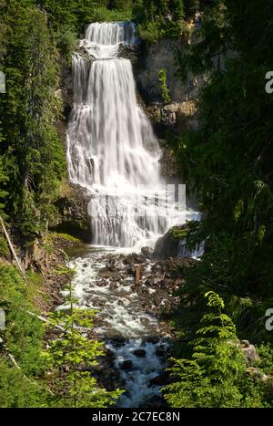 Alexander Falls Colombie-Britannique. Spectaculaire Alexander Falls à Whistler, Colombie-Britannique, Canada. Banque D'Images