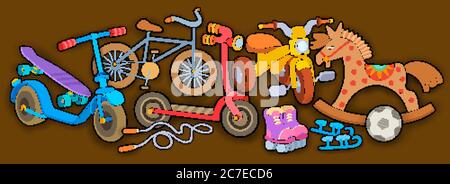 Dessin animé dessin mignon dessins jouets enfants illustration Illustration de Vecteur