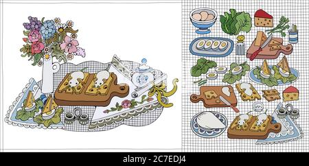 Illustration vecteur de vie fixe de la cuisson à domicile Illustration de Vecteur