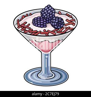 Illustration de la nourriture douce à motif de gribouillages vectoriels dessinés à la main Illustration de Vecteur