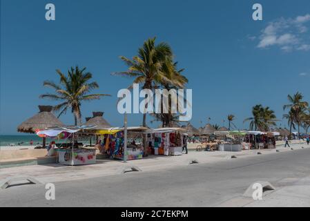 La plage de Progreso dans le nord de Merida, Yucatan, Mexique Banque D'Images