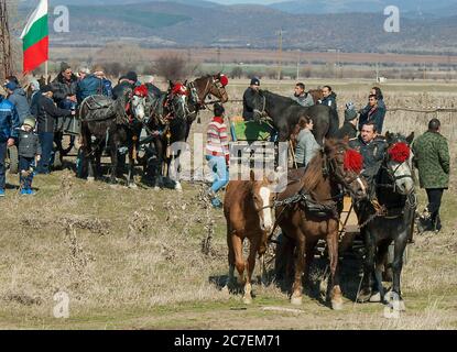 Pâques à cheval dans le village d'Aprilovo, Bulgarie Banque D'Images