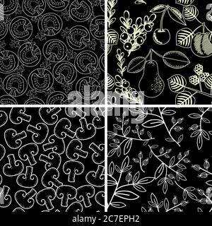 Motifs sans couture noir et blanc Illustration de Vecteur