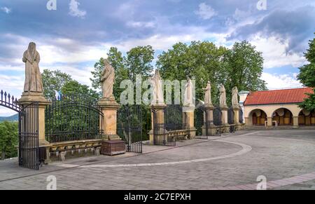 Kalwaria Zebrzydowska près de Cracovie, le deuxième centre de pèlerinage le plus important de Pologne et le site classé au patrimoine mondial de l'UNESCO dans la province de la petite Pologne. Banque D'Images