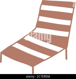 chaise de terrasse mobilier confort dessin animé isolé icône illustration vectorielle Illustration de Vecteur