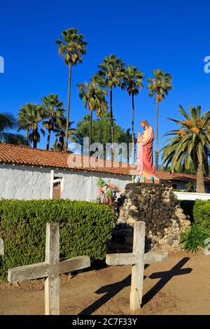 Le cimetière, mission de San Antonio de Pala, réserve indienne de Pala, comté de San Diego, Californie, États-Unis Banque D'Images