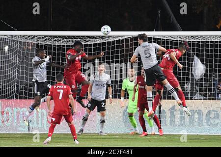 Orlando Floride, États-Unis. 16 juillet 2020. Le défenseur de l'impact de Montréal Binks, Luis #5 fait une affiche supérieure lors du tournoi MLS is Back à ESPN Wild World of Sports à Orlando en Floride le jeudi 16 juillet 2020. Crédit photo: Marty Jean-Louis crédit: Marty Jean-Louis/Alamy Live News Banque D'Images