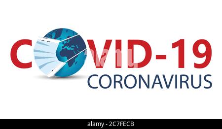 World Corona virus Attack concept. Lutte mondiale/terre contre le virus Corona. Concept de lutte contre le virus, le danger et la maladie à risque pour la santé publique, isol Illustration de Vecteur