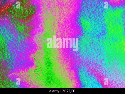 Rouge violet vert bleu fluorescent sur fond papier texturé. Motif effet de peinture éclatant grunge. Illustration raster avec espace pour le texte, pour la publicité de médias site web mode conception Banque D'Images