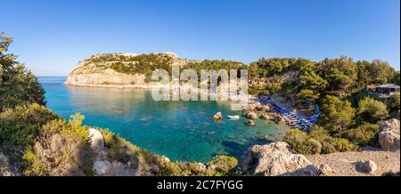 Anthony Quinn Bay, plage isolée sur l'île de Rhodes. Grèce Banque D'Images